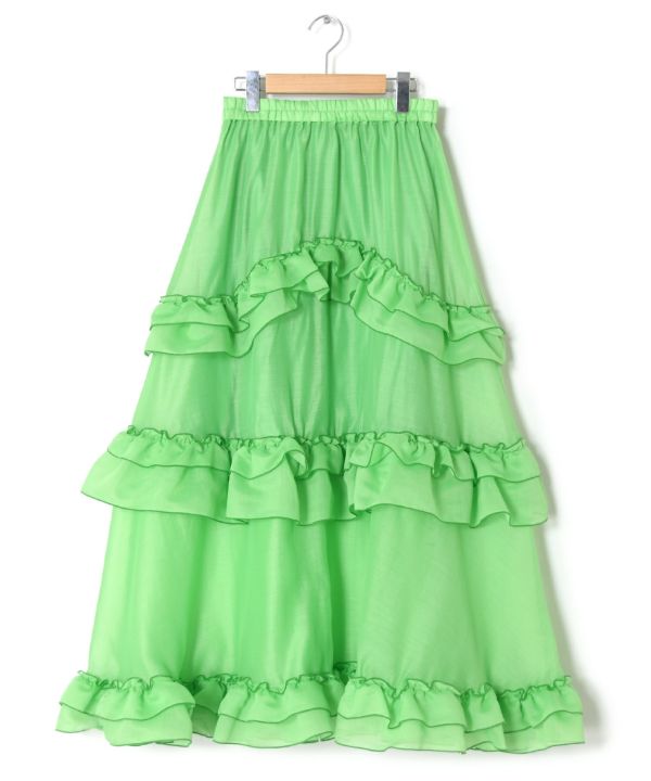 frills tiered sheer skirt (green) *JP