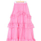 frills tiered sheer skirt (pink) *JP