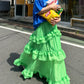 frills tiered sheer skirt (green) *JP