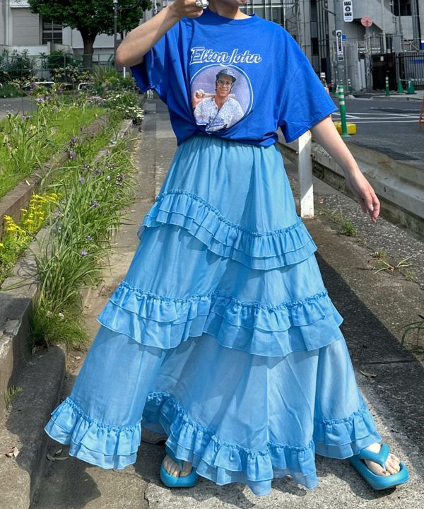 frills tiered sheer skirt (blue) *JP