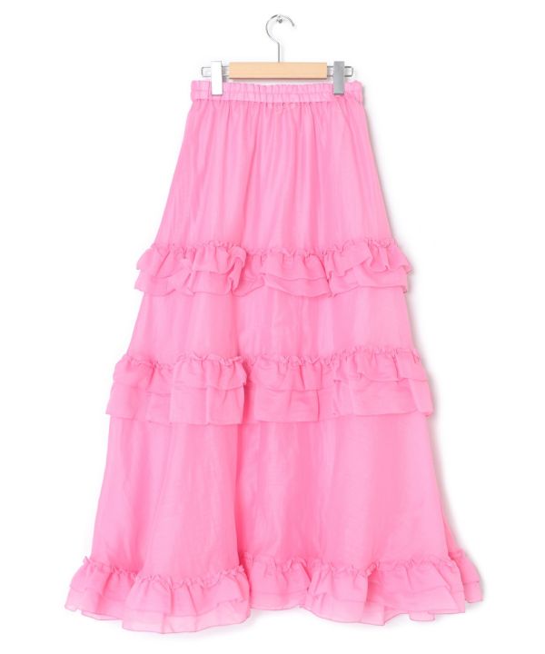 frills tiered sheer skirt (pink) *JP