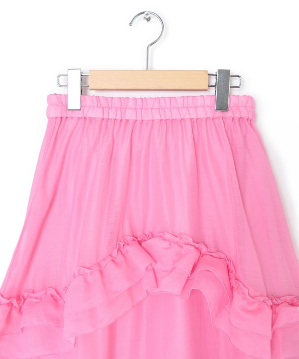 frills tiered sheer skirt (pink) *JP