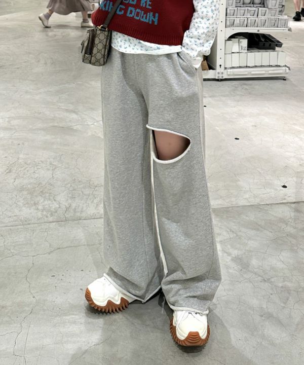 damage sweatpants (grey) *JP