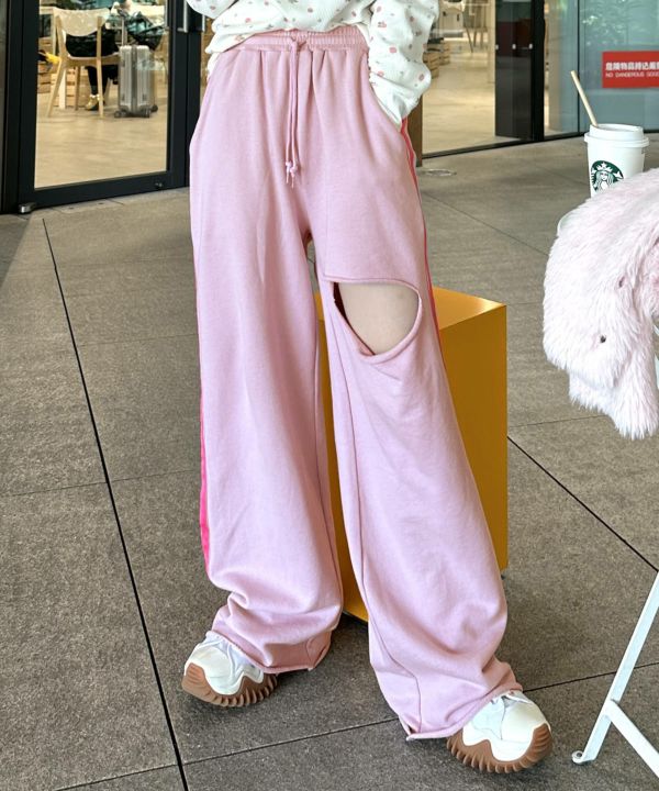 damage sweatpants (pink) *JP