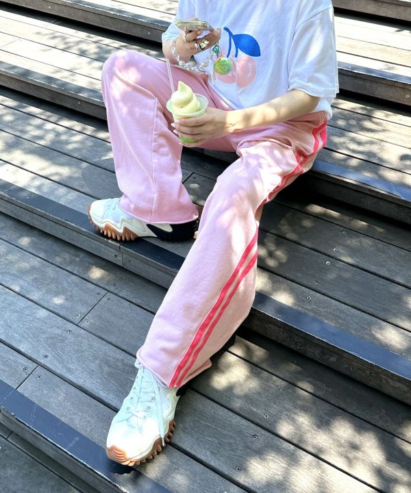 damage sweatpants (pink) *JP