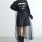 tulle ribbon ops (black) *JP