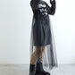 tulle ribbon ops (black) *JP