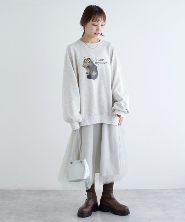 tulle reversible dress (grey) *JP