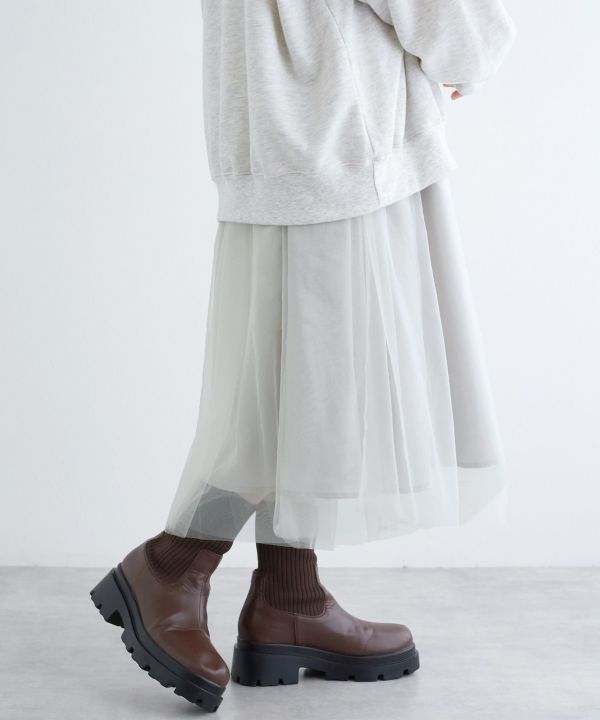 tulle reversible dress (grey) *JP