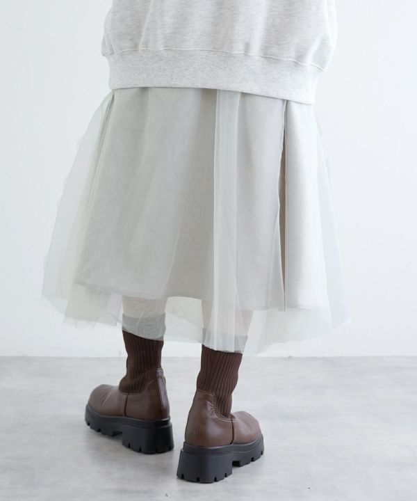 tulle reversible dress (grey) *JP