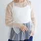 shirring tulle top (white) *JP