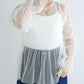 shirring tulle top (white) *JP