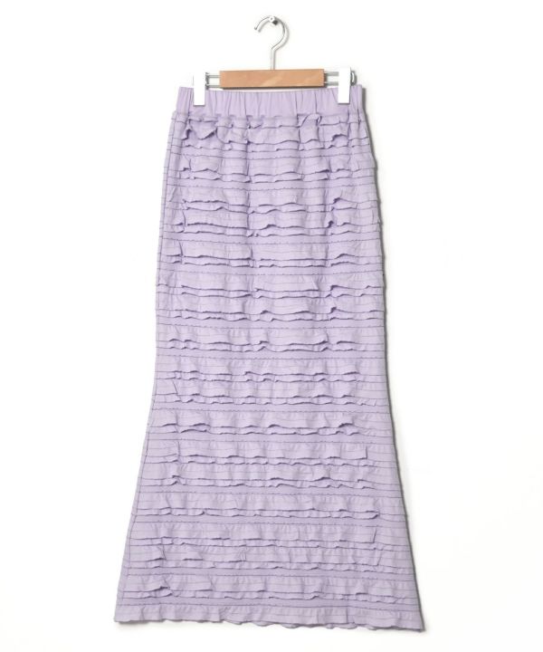 ruffle long tight skirt (lavender) *JP