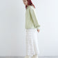 ruffle long tight skirt (white) *JP