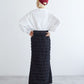 ruffle long tight skirt (black) *JP