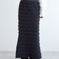 ruffle long tight skirt (black) *JP