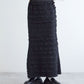 ruffle long tight skirt (black) *JP