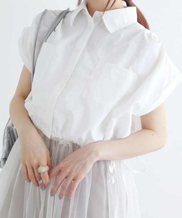 w pocket shirt dress set (white) *JP