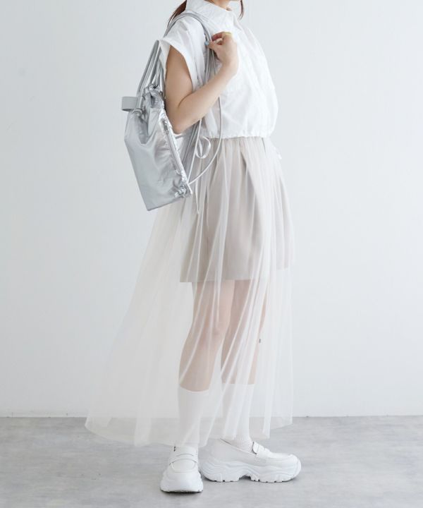 w pocket shirt dress set (white) *JP