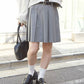 pleated skirt with belt (light grey) *JP