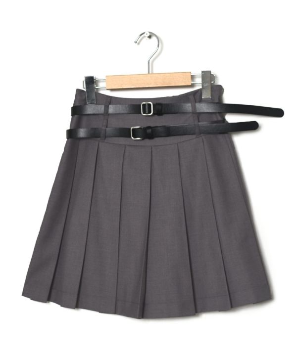 pleated skirt with belt (grey) *JP