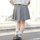 pleated skirt with belt (light grey) *JP