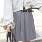 pleated skirt with belt (light grey) *JP