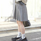 pleated skirt with belt (light grey) *JP