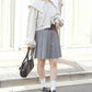 pleated skirt with belt (light grey) *JP