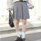 pleated skirt with belt (light grey) *JP