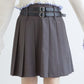 pleated skirt with belt (grey) *JP