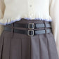 pleated skirt with belt (grey) *JP