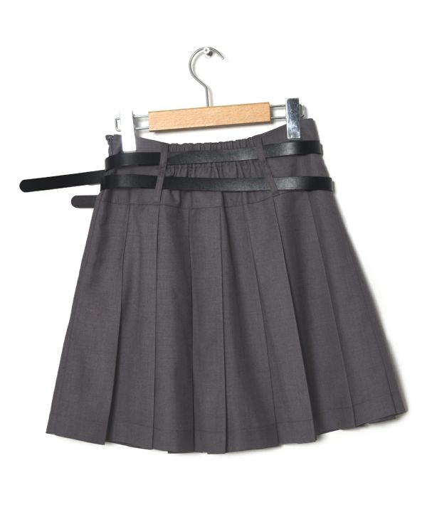 pleated skirt with belt (grey) *JP