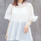 organdy volume blouse (white) *JP