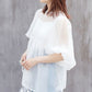 organdy volume blouse (white) *JP