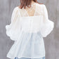 organdy volume blouse (white) *JP