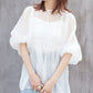 organdy volume blouse (white) *JP