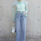 hem slit denim pants (blue) *JP