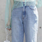 hem slit denim pants (blue) *JP