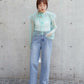 hem slit denim pants (blue) *JP