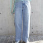 hem slit denim pants (blue) *JP