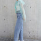 hem slit denim pants (blue) *JP