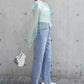 hem slit denim pants (blue) *JP