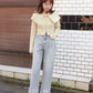 hem slit denim pants (sax blue) *JP