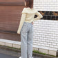 hem slit denim pants (sax blue) *JP