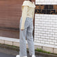 hem slit denim pants (sax blue) *JP