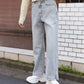 hem slit denim pants (sax blue) *JP