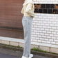 hem slit denim pants (sax blue) *JP