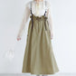 2way nylon gathered skirt (khaki) *JP