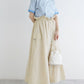 2way nylon gathered skirt (ecru) *JP